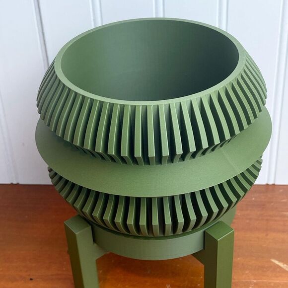 Uldol Indoor Planter w/ Drainage Hole and Drip Tray, Houseplants, 3D Printed - Picture 3 of 10
